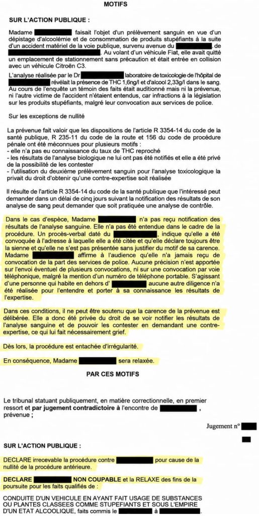 Absence de notification du résultat de l’analyse sanguine ou salivaire - Jugement TC Nanterre